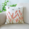 vctops Farmhouse Pampas Grass Cotton Tufted Throw Pillow Cover Boho Embroidery Pillowcase Soft Square Cushion Case for Sofa Couch Bed Chair (Dark Pink,18"x18")