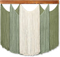 Dremisland Macrame Wall Hanging Dip-Dyed Large Boho Wall Decor Yarn Tapestry Handmade Sage Green Woven Tapestry Wall Art Decorations for Bedroom Living Room Nursery Apartment 31.5"x29.5"