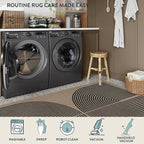 Lahome Modern Rainbow Easy Jute Rug, Washable Rugs 5x7 for Living Room Bedroom Black Farmhouse Indoor Outdoor Patio Carpet, Contemporary Natural Throw Mat Non Slip Carpet for Office RV