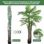 8ft Artificial Phoenix Palm Tree 3 Trunks UV Resistant Fake Palm Plants Outdoor Indoor Large Faux Coconut Silk Palm Plants Tropical Fake Tree for Outside Porch Patio Garden Home Office Decor (96inch)