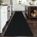 EARTHALL Long Runner Rug 3x12 Ft Non Slip Runners for Hallways Cotton Non Slip Entryway Runner Braided Kitchen Runner Indoor Outdoor Carpet Runners for Entryway, Hall, Foyers, Black