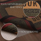 VHC Brands Wyatt Stenciled Bear Jute Rug Rect Welcome to Our Den w/Pad 20x30