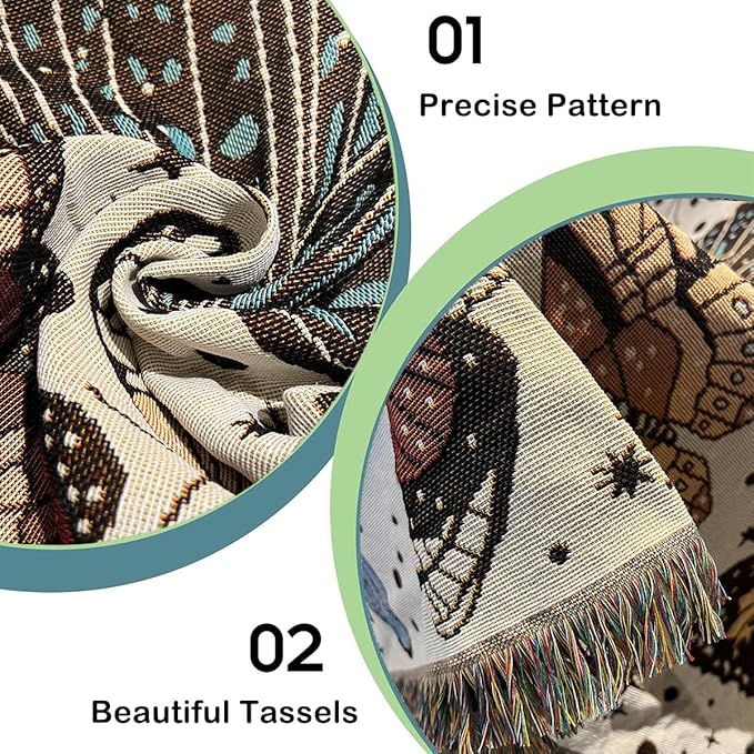 Hopstar Butterfly Throw Blanket Outdoor Blankets and Throws Boho Western Decor Cotton Woven Couch Cover Blanket for Sofa Living Room Beach Travel 51"x63" (Colorful Butterfly)