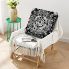 Mandala Meditation Cushion, Boho Meditation Mat, Meditation Pillows for Sitting on Floor, Cushions for Sitting in Home and Outdoor, Square Floor Pillow Cushion Seating for Yoga Accessories 22'' X 22''
