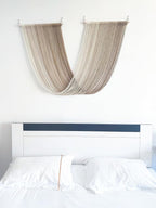 QULBUJ Dip Dye Large Macrame Wall Hanging Tie-Dye Yarn Tapestry Home Boho Wall Decor Ombre Art Headboard Bedroom Living Room 52" Wx34 L,Brown