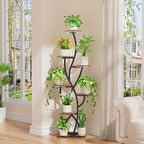 Plant Stand Indoor with Grow Lights - 58" Corner Plant Shelf Indoor, 7 Tiered Tall Lighted Plant Stand for Indoor Multiple Plants, Flower Stands Display Rack Holder for House, Patio, Black