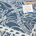 Indigo Ink - Decorative Pillow, Medallion Pillow with Fringe, Throw Pillows for Couch or Bed, Boho Home Decor, 20" x 20" (White Denim Collection, Navy Blue)