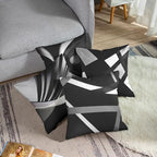 Emvency Set of 4 Black Throw Pillow Covers Modern Abstract Grey Stripes Gray White Acrylic Bold Decorative Pillow Cases Home Decor Square 18x18 Inches Pillowcases