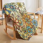 Boho Floral Throw Blanket Vintage Colorful Flowers Bohemian Print Mandala Blanket for Sofa Bed Couch Chair Or Dorm 70"x80"