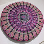 Indian Mandala Cotton Handmade Round Floor Pillow Comfortable Car Bed Sofa Decor Large Round Cushion Cover Bohemian Meditation Pillow Case Ottoman Pouf Cover Pet Dog Bed