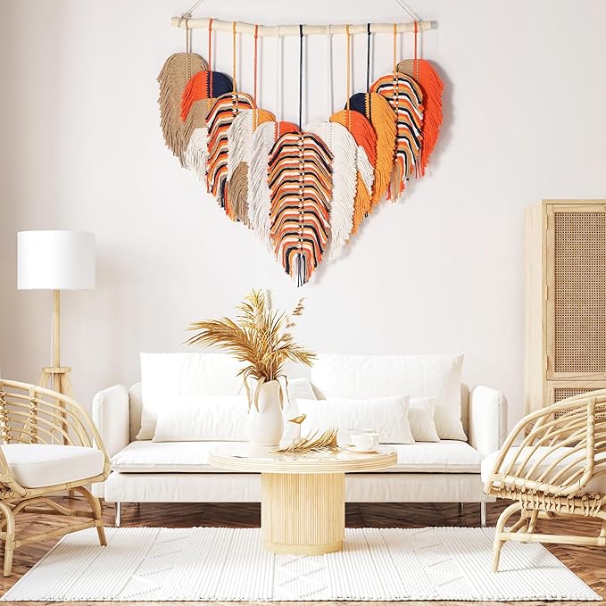 Amestrina Boho Tapestry for Bedroom, Boho Wall Decor for Bedroom, Large Wall Art for Living Room, Macrame Wall Hanging，Wall Tapestry for Living Room (Gold)