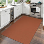 EARTHALL Woven Area Rug 3x5 Ft Washable Rugs for Entryway Braided Non Slip Rubber Backed Throw Rugs Door Mat Indoor Outdoor Entrance Cotton Carpet for Kitchen Foyer Front Door, Rustic Orange/Tan