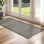 Lahome Elance Striped Easy Jute Entryway Runner, 2x6 Kitchen Mats for Floor Black Rug Runners for Hallways Non Slip Indoor Outdoor Carpet, Farmhouse Non Shedding Carpet for Laundry Porch Corridor