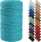 NOANTA Turquoise Macrame Cord 4mm x 109yards, Colored Macrame Rope Cotton Rope Macrame Yarn, Colorful Cotton Craft Cord for Wall Hanging, Plant Hangers, Crafts, Knitting
