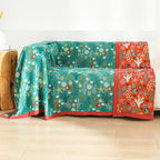 Boho Throw Blanket 90''x98'',100% Cotton Blankets for Couch Bed,Cotton Quilt Travel Muslin Blankets Farmhouse Home Decor Soft Lightweight Picnic Blanket