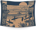 XLDLIOO Coastal Beach Wall Tapestry, Ocean Beach Wall Tapestry Hanging for Bedroom, Vintage Coastal Surf Palm Tree Sunset Landscape Tapestries Decor Art for Home Living Room, 40x30in