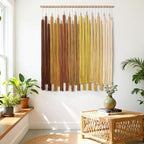 KHOYIME Macrame Wall Hanging Large Boho Home Decor Aesthetic, Bohemian Yellow Tassels Tapestry Modern Handmade Artwork Chic Wall Art Decorations for Dining Living Room Bedroom Nursery Office 38.5"x43"