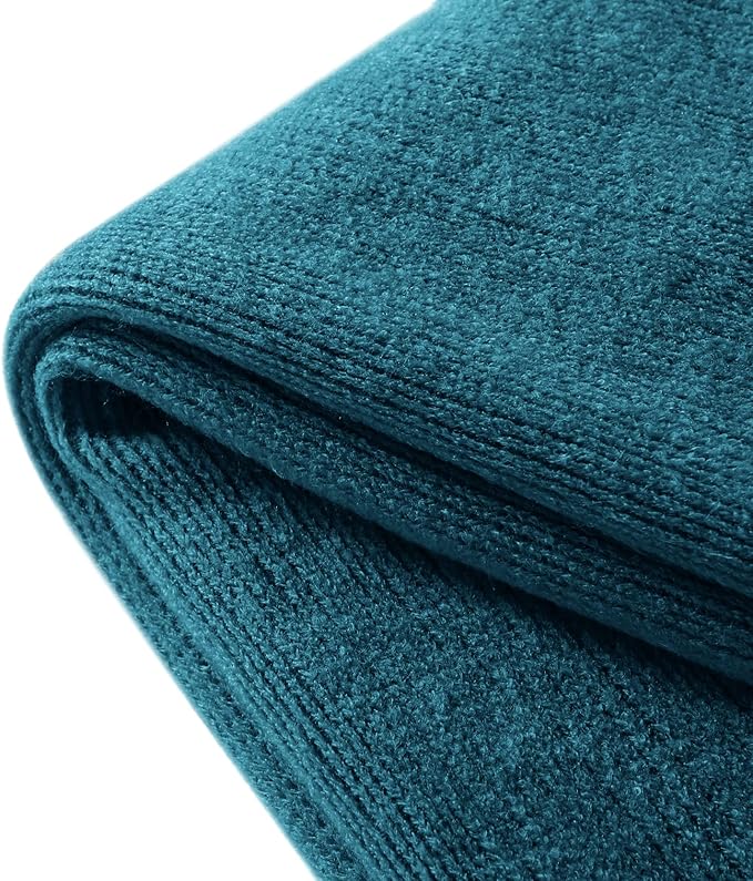 Homiest Decorative Knitted Throw with Fringe, Lightweight Acrylic Knit Blanket, Soft & Cozy Tassel Blanket for Couch, Sofa, Bed (Turquoise, 50 x 60 Inch)