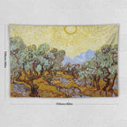 Van Gogh Olive Trees Tapestry Wall Hanging, Vintage Art Wall Decor for Bedroom, Dorm, Living Room, Aesthetic Polyester Tapestry with Hanging Accessories,40x60 Inch