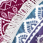 Oversize Round Mandala Beach Towel Blanket, Circle Microfiber Bohemian Boho Quick Dry Super Water Absorbent Towel, Hippy Gypsy Yoga Mat Picnic Table Mediation Throw Tapestry with Tassel Ultra ,59”