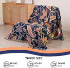 Boho Cotton Throw Blanket - Ultra-Soft Rustic Quilt for Bed, Home Decor & Travel - Large 60"x80" Muslin Blanket - All-Season Lightweight Bedspread & Throw for Women & Moms