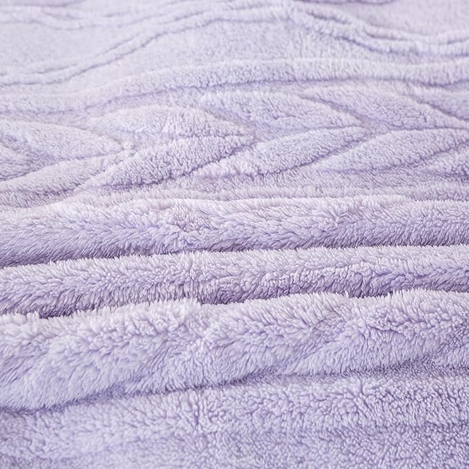 YUSOKI Queen Size Blanket Single Layer,Weight(4.4lb),370GMS-3D Stylish Design for Gift Home Decor (Lavender Fog,90"x90")