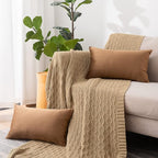 NiNi ALL Decorative Throw Pillow Covers Pack of 2, Velvet Cushion Case for Couch Bedroom Living Room Outdoor, Pillow Covers 12x20 Inch（30 x 50 cm） Brown