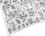 Floral Fuzzy Blanket Black Floral Throw Blanket, Botanical Flowers Blankets, Soft, Flannel, Warm, Boho Flowers Bed Blankets All Season for Couch Bedroom Living Room 60X90 Inch