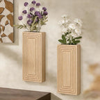 Wooden Wall Planter Vase Set of 2,2 Pack Hanging Planter for Indoor Fake Plants Modern Boho Farmhouse Wall Art Decor for Home Indoor Kitchen Modern Farmhouse Bathroom Living Room Dining Room