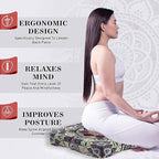 Mandala Meditation Cushion, Boho Meditation Mat, Meditation Pillows For Sitting on Floor, Cushions for Sitting in Home and Outdoor, Square Floor Pillow Cushion Seating for Yoga Accessories 22'' x 22''