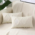 decorUhome Spring Throw Pillow Covers 12x20 Inch Set of 2, Soft Plush Faux Fur Wool Lumbar Beige Accent Couch Pillow Covers for Modern Farmhouse Bed Sofa Living Room