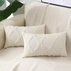 decorUhome Spring Throw Pillow Covers 12x20 Inch Set of 2, Soft Plush Faux Fur Wool Lumbar Beige Accent Couch Pillow Covers for Modern Farmhouse Bed Sofa Living Room