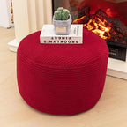 Ottoman Foot Rest Home Decor Bedroom Decor Ideal for Living Room Comfortable Floor Pouf Ottoman Foot Rest for Armchair Bean Bag Floor Cushion Footstool 12x20 Inch Wine Red Pouf with Filler