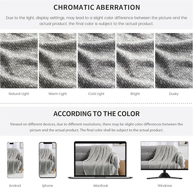 BOURINA Throw Blanket Soft Lightweight Cozy Throw for Bed Couch Decorative Blanket, Light Grey 50" x 60"