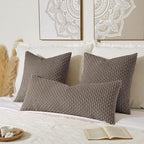 Kevin Textile 14x36 Inch Long Lumbar 1 Pack Boho Decorative Throw Pillow Cover Soft Striped Corduroy Rectangle Cushion Case Farmhouse Solid Color Accent for Living Room Couch Sofa Bed, Light Brown