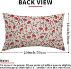 4th of July Floral Pillow Covers 12x20 Set of 2 Rustic Old Style Navy Blue Red Flower Print Rectangle Decorative Outdoor Pillowcases Patriotic Farmhouse Throw Cushion Case Decor for Couch Sofa Bed