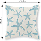 Blue Starfish Pillow Covers 18x18 Set of 2 Coastal Throw Pillows Spring Summer Nautical Ocean Theme Beach Decorative Pillow Cases Farmhouse Linen Outdoor Decor Cushion Case for Home Bedroom