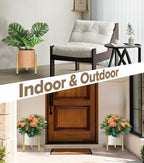 Plant Stand Indoor Adjustable, Metal Modern Indoor Plant Stand, Heavy Duty Plant Stands Outdoor Corner, Stable Plant Holder, Fits 8 to 12 Inches Pots, Gold, 1 Pack, Pot & Plant Not Included
