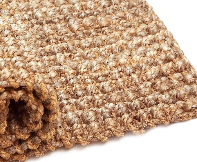 IRONGATE Jute Handspun Area Rug - Premium Jute Handwoven Reversible Chunky Textured Tan Beige Neutral Throw Accent Rug Carpet - Rustic Farmhouse Living Room Bedroom Den Study Décor -24" x 36" Natural