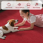 2x6 ft Kitchen Runner Rug Mat Non Slip Boho Woven Hallway Runner Washable, Soft Long Entryway Laundry Hall Floor Runners Rugs Carpet for Indoor Backdoor Bedroom Kitchen Living Room, Red