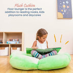 ECR4Kids SoftZone Flower Floor Pillow, Seating Cushion, Bright Green