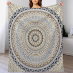 Mandala Throw Blanket Retro Eastern Backdrop Swirled Cosmic Lotus Yoga Boho Artwork Blanket for Sofa Bed Couch Chair Or Dorm 30"x40"