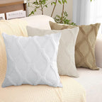 decorUhome Spring Throw Pillow Covers 20x20 Inch Set of 2, Soft Plush Faux Fur Wool Khaki Accent Couch Pillow Covers for Modern Farmhouse Bed Sofa Living Room