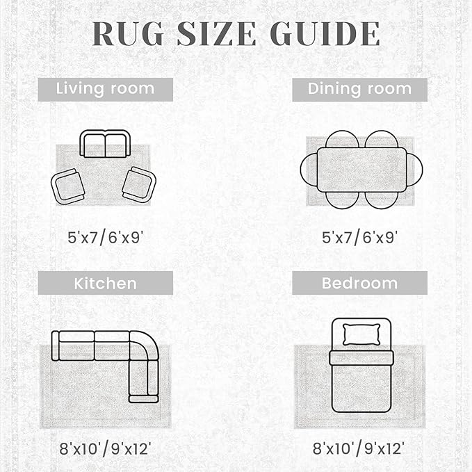 Round Rugs 4ft Vintage Floral Small Circle Rug, Washable Non Slip Soft Low Pile Stain Resistant Carpet for Living Room Bedroom Entryway Dining Room (FloralGrey, 4' Round)