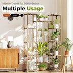 Bamworld Large Plant Stand Indoor Tall Plant Shelf Outdoor Corner Plant Holder for Multiple Plants Flower Stands for Living Room Balcony and Garden