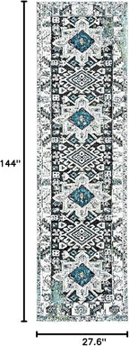 SAFAVIEH Vintage Hamadan Collection Runner Rug - 2'3" x 12', Dark Grey & Ivory, Traditional Persian Design, Non-Shedding & Easy to Clean, Ideal for Hallway, Foyer, Entryway, Bedroom (VTH211H)