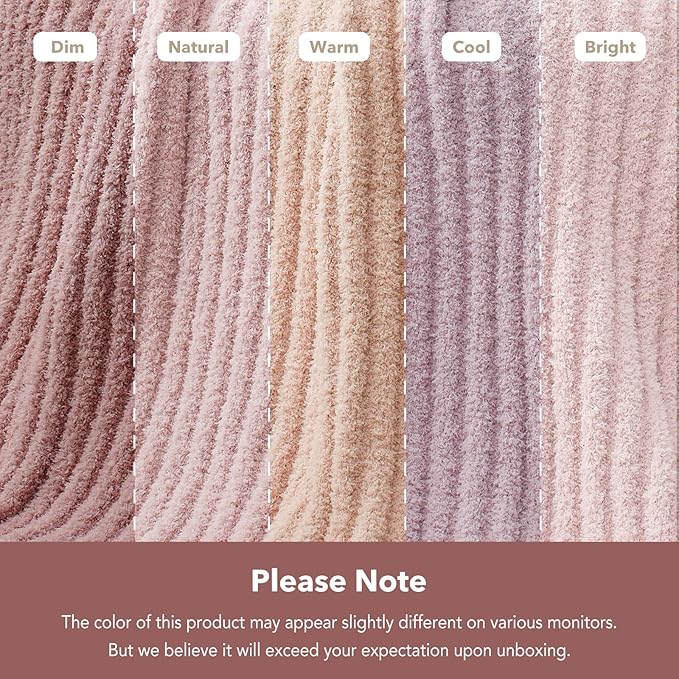 Snuggle Sac Spring Pink Throw Blanket for Couch, Soft Cozy Ribbed Fluffy Blankets for Women, Warm Microfiber Knit Cute Throws for Girls Daughter Women Gifts for Mom, Pink, 50x60 inches