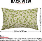 Lime Green Floral Pillow Covers 12x20 Set of 2 Vintage Rustic Old Style Cute Small Flower Green Cream Print Decorative Outdoor Pillowcases Farmhouse Throw Cushion Case Decor for Couch Sofa Bed