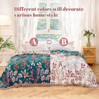 MSGKV Boho Throw Blanket for Couch 50"x60" Floral 100% Cotton Blanket Spring Breathable Lightweight Farmhouse Flower Blankets for Sofa Home Decor Muslin All Seasons