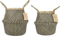 Plant Baskets – Large Seagrass Planter for Tall Indoor Faux Olive Tree, Woven Wicker Rattan Pot for Boho Decor 9-10 Inch (Black, Large & Medium)